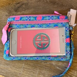 Simply Southern Pink and Blue Wristlet , Phone Holder